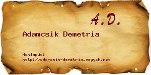 Adamcsik Demetria névjegykártya